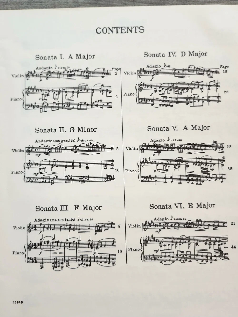 Schirmer Handel Six Sonatas for Violin and Piano  Vol 1545 Sheet Music Classical